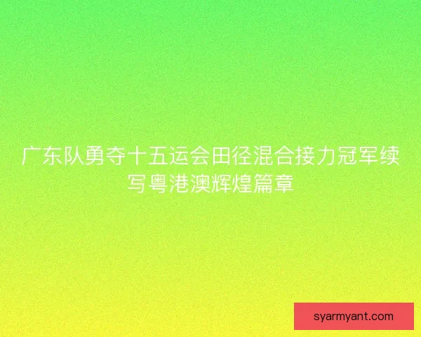 广东队勇夺十五运会田径混合接力冠军续写粤港澳辉煌篇章