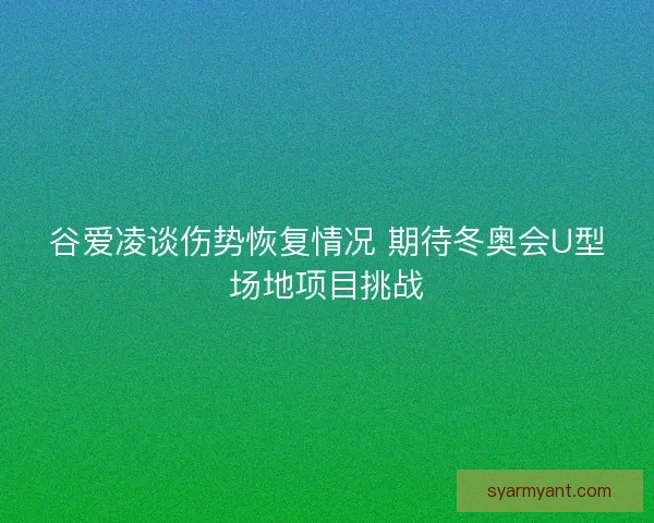谷爱凌谈伤势恢复情况 期待冬奥会U型场地项目挑战 谷爱凌谈伤势恢复情况 期待冬奥会U型场地项目挑战